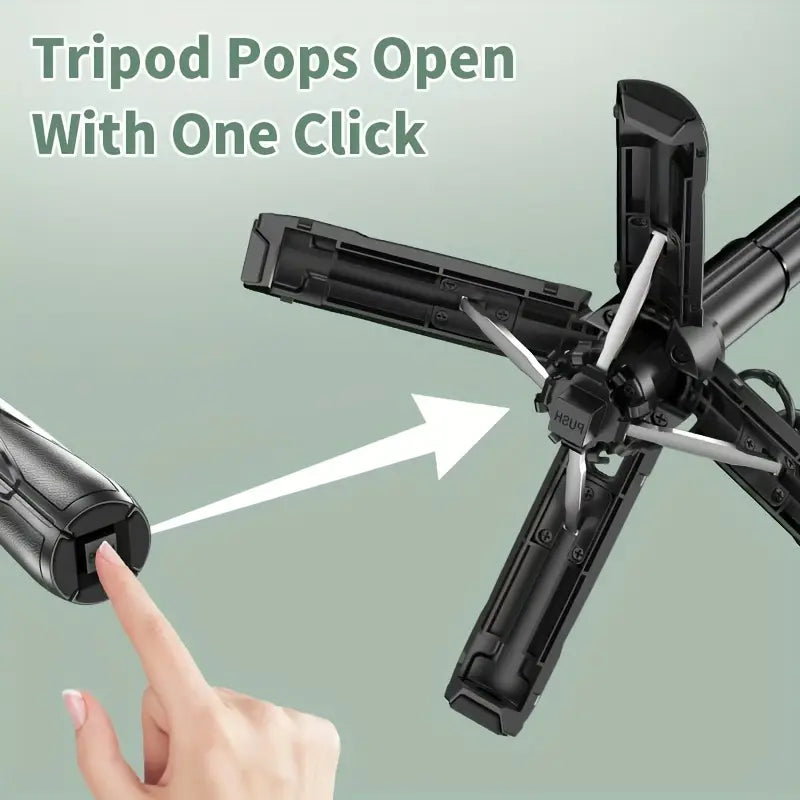 📸 Compact Wireless Travel Selfie Stick – Built-in Mic, Remote, Rechargeable & Sleek Grip 🎒📱 - DoorAndSteps E Commerce 