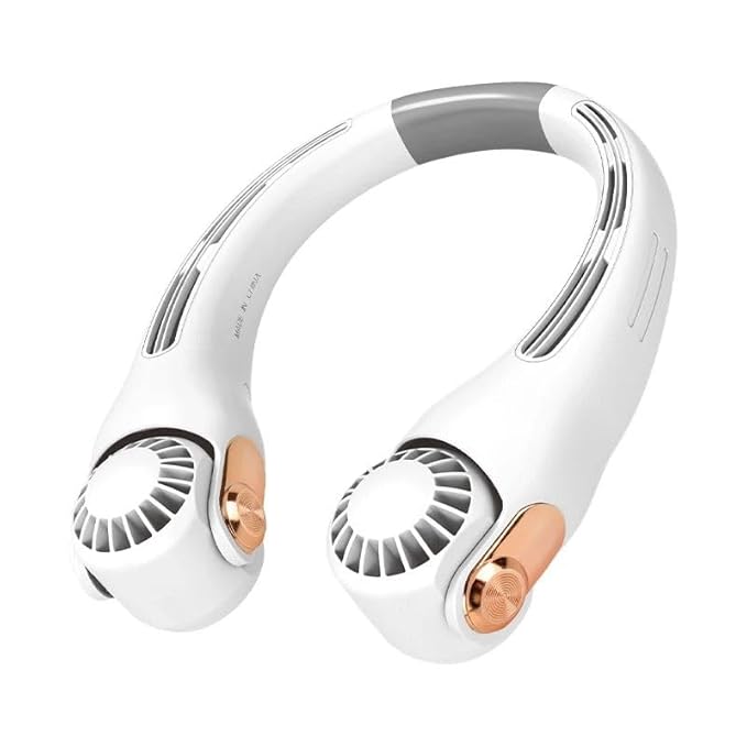 🌬️ TD CREATIONS Neck Fan – 3-Speed Personal Cooling with 360° Airflow | USB Rechargeable & Hands-Free ❄️🔋