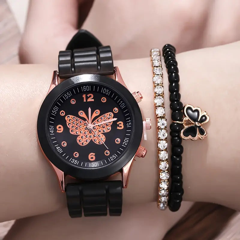 ⏱️ Stylish Couple Watch Set + Magnetic Heart Necklace – A Perfect Gift for Love & Friendship 💖 - DoorAndSteps E Commerce 