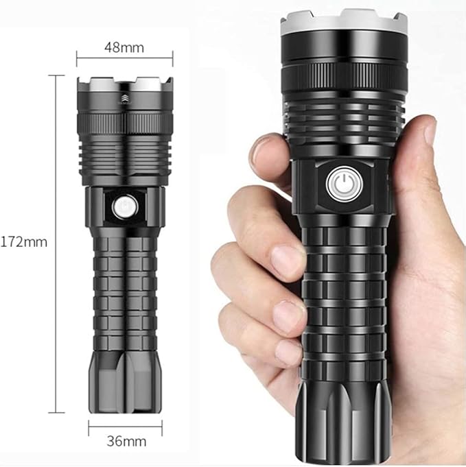 🔦 P90 Super Light Rechargeable Flashlight – Ultra-Bright, Long-Range, and USB Powered ⚡🔋 - DoorAndSteps E Commerce 