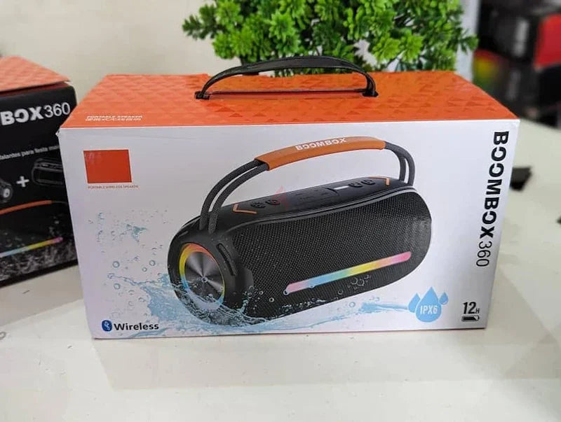🔥J.B.L Boombox 360 Wireless Bluetooth Speaker - IPX6 Waterproof, 12-Hour Playtime, Deep Bass, Party Lights, Outdoor/Indoor Sound Beast - DoorAndSteps E Commerce 