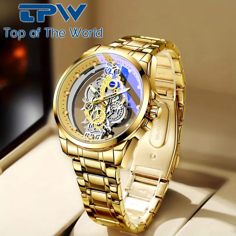 🕰️ TPW Elegant Men's Quartz Watch – Durable Steel Strap | Timeless Design | Everyday Class 🎁 - DoorAndSteps E Commerce 