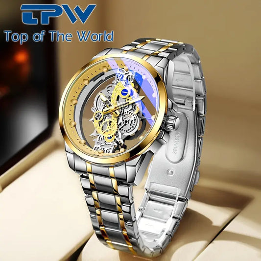 🕰️ TPW Elegant Men's Quartz Watch – Durable Steel Strap | Timeless Design | Everyday Class 🎁 - DoorAndSteps E Commerce 