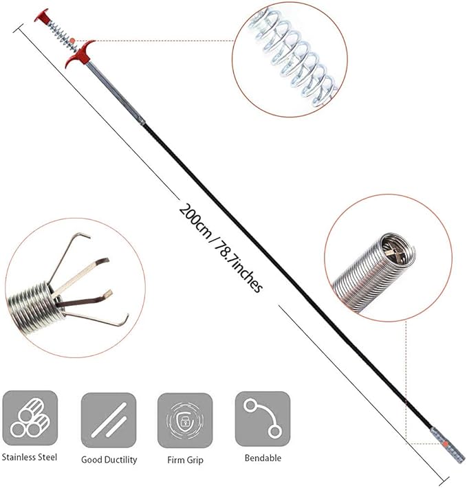 🛠️ Flexible Grabber Pick-Up Tool – 4 Claw Bendable Drain Cleaner for Sink, Toilet & More 💧✨ - DoorAndSteps E Commerce 