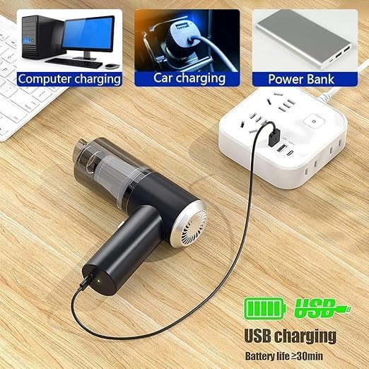 🚗 3-in-1 Portable Car Vacuum Cleaner – Suction, Inflation & Light | Compact & Powerful 💨🔦 - DoorAndSteps E Commerce 