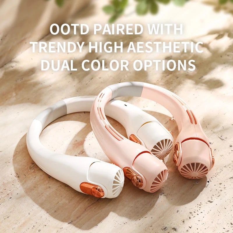 🌬️ TD CREATIONS Neck Fan – 3-Speed Personal Cooling with 360° Airflow | USB Rechargeable & Hands-Free ❄️🔋