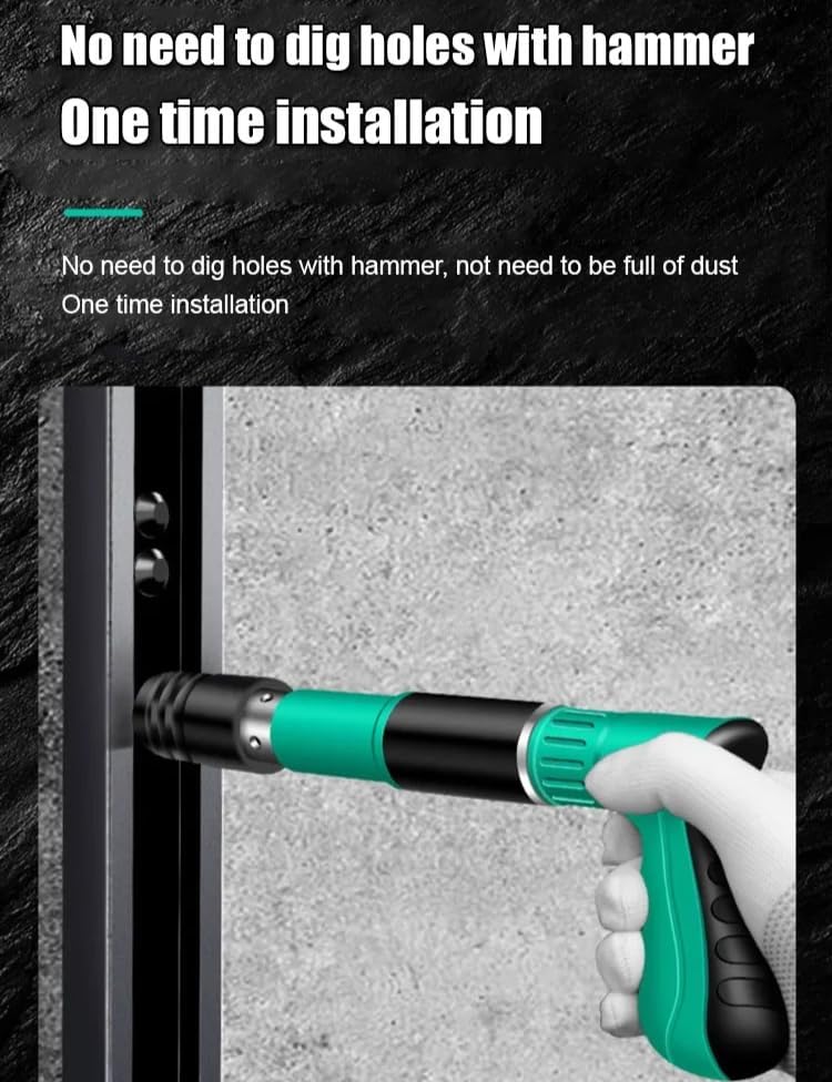 🔨 Heavy-Duty Nailhead Gun Kit – Powerful Concrete Wall Nailer with Full Component Set (58cm Barrel, Spring-Driven, Low Noise) - DoorAndSteps E Commerce 
