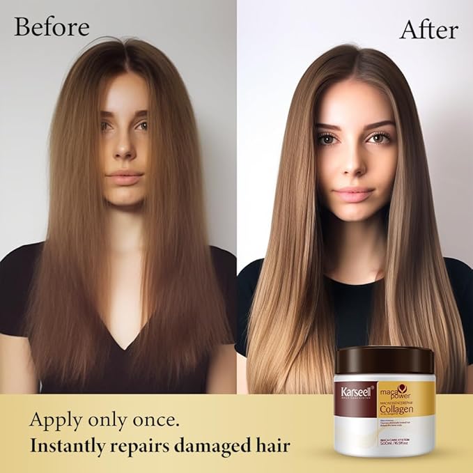 💆‍♀️✨ Karseell Collagen Hair Mask – Deep Conditioning Treatment with Coconut Oil & Keratin 🌴💜