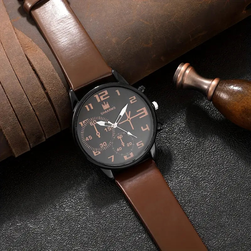 🕰️ 5pcs Men’s Fashion Quartz Watch & Bracelet Set – Sleek Style for the Modern Gentleman 💼✨ - DoorAndSteps E Commerce 
