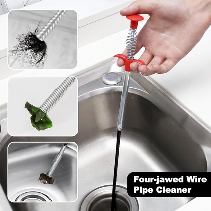 🛠️ Flexible Grabber Pick-Up Tool – 4 Claw Bendable Drain Cleaner for Sink, Toilet & More 💧✨ - DoorAndSteps E Commerce 