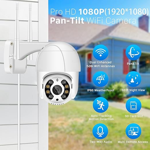 1080P Security Camera Outdoo with Color Night Vision, - DoorAndSteps E Commerce 