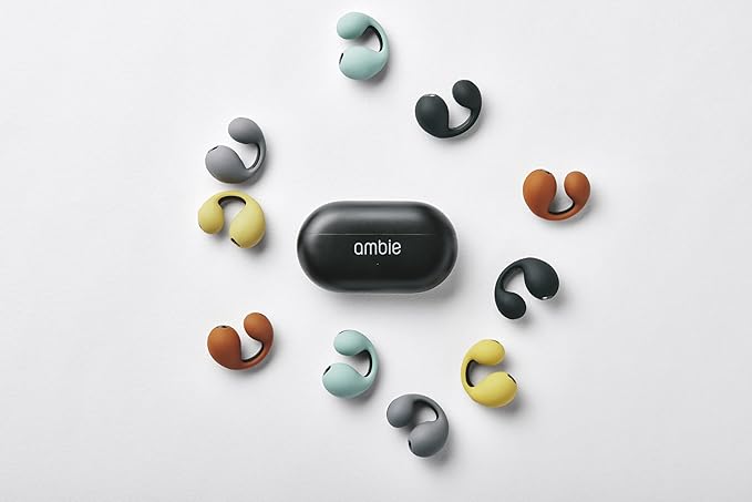 🎧 Ambie Earbud | Silicone Cover | ambie Sound Earcuff – Black & White 🖤🤍 - DoorAndSteps E Commerce 