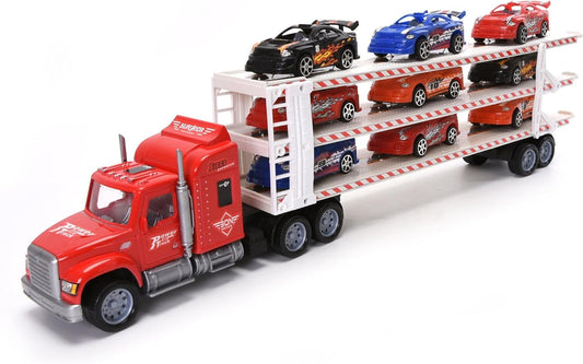 Truck with 9PCS Racing Cars Little - DoorAndSteps E Commerce 