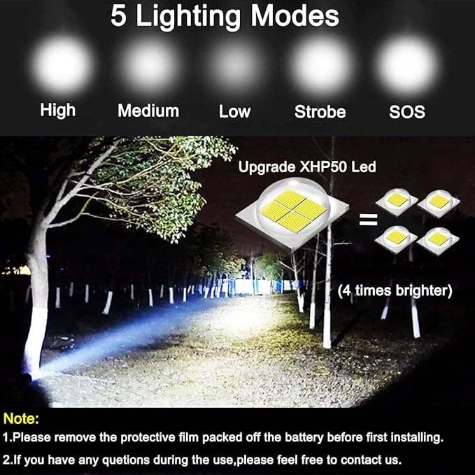 🔦 P90 Super Light Rechargeable Flashlight – Ultra-Bright, Long-Range, and USB Powered ⚡🔋 - DoorAndSteps E Commerce 
