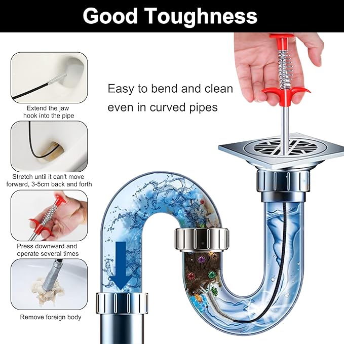 🛠️ Flexible Grabber Pick-Up Tool – 4 Claw Bendable Drain Cleaner for Sink, Toilet & More 💧✨ - DoorAndSteps E Commerce 