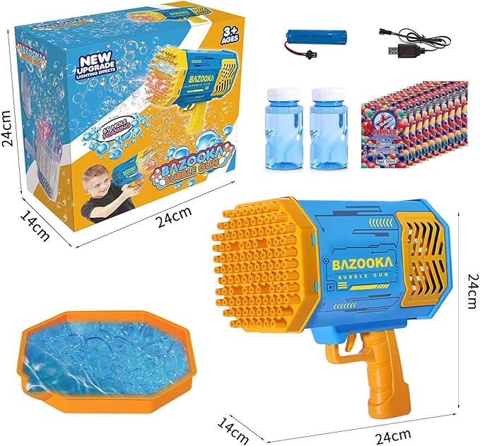 🫧💥 Ultimate 69-Hole Bubble Machine Gun – Light-Up Fun for All Ages! 🎉🔫 - DoorAndSteps E Commerce 