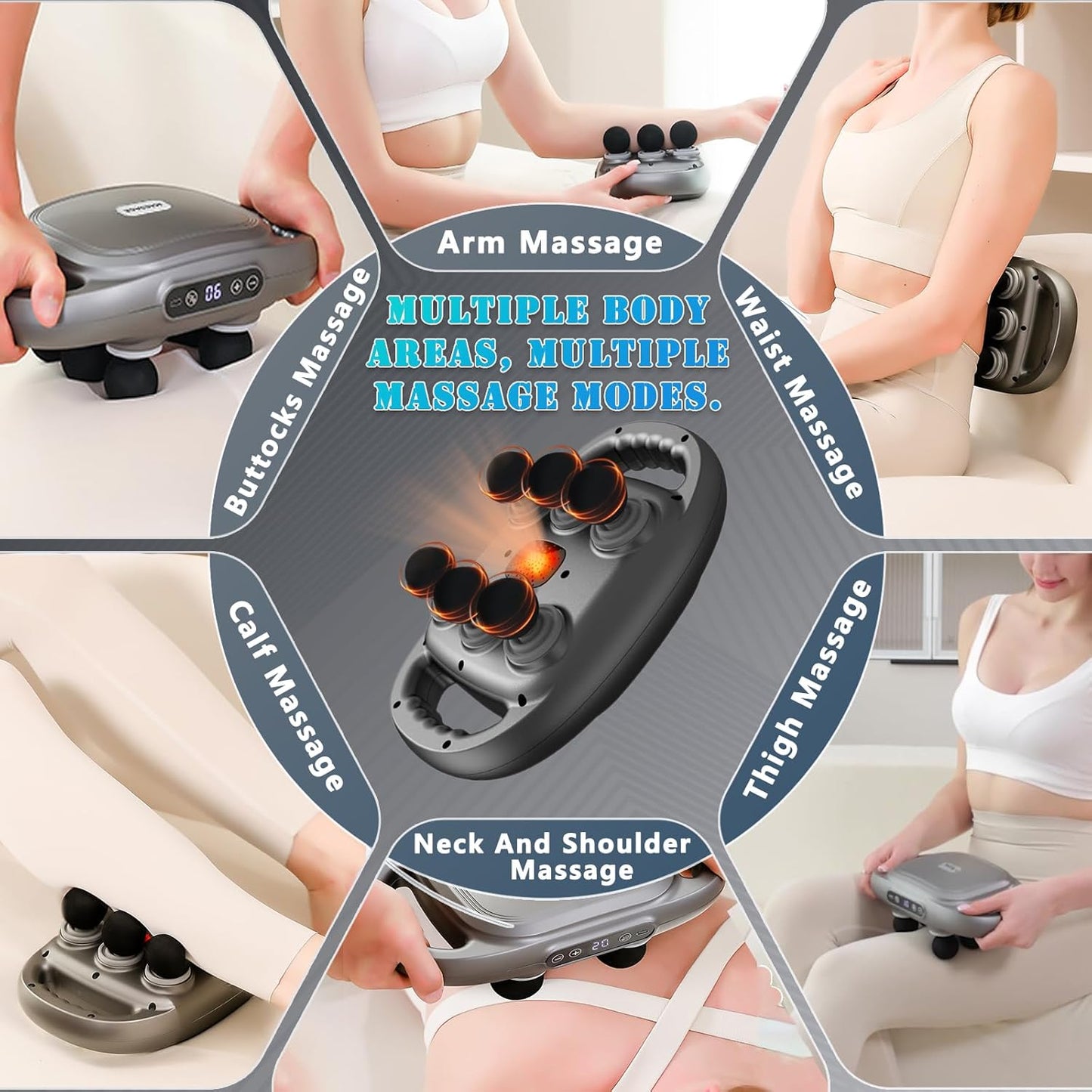🔋 Rechargeable 6-Head Facial Gun – Spa Treatment at Home