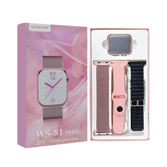 Wisme WS 81 Mini Smartwatch with 3 Strap - DoorAndSteps E Commerce 