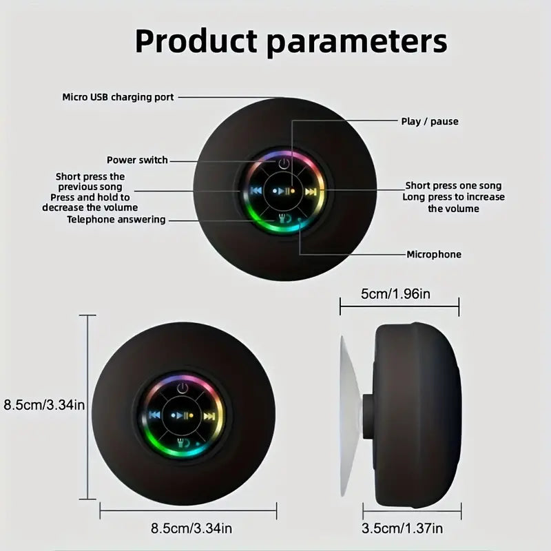 🎵 Mini LED Bathroom Speaker – Splash-Proof Sound, Big Vibes! - DoorAndSteps E Commerce 