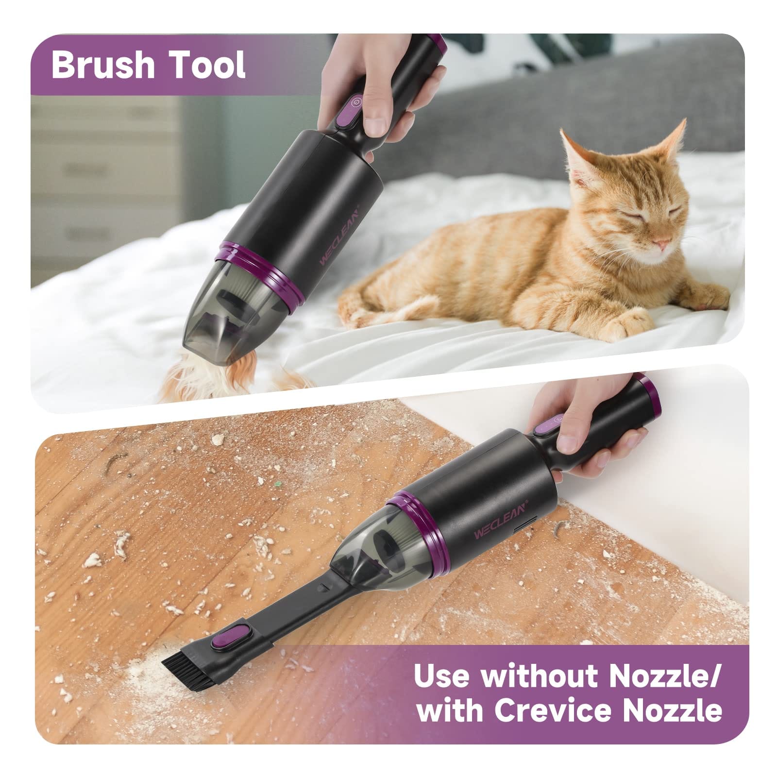 Handheld vacuum cleaner (black + purple) - DoorAndSteps E Commerce 