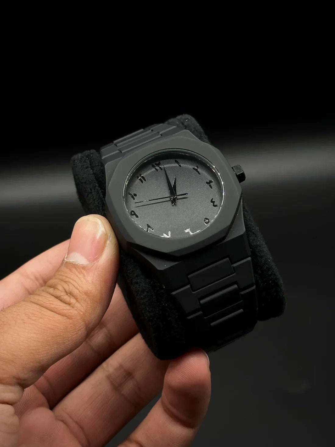 Arabic Black Aura Watch – Sleek Elegance Meets Spiritual Precision - DoorAndSteps E Commerce 