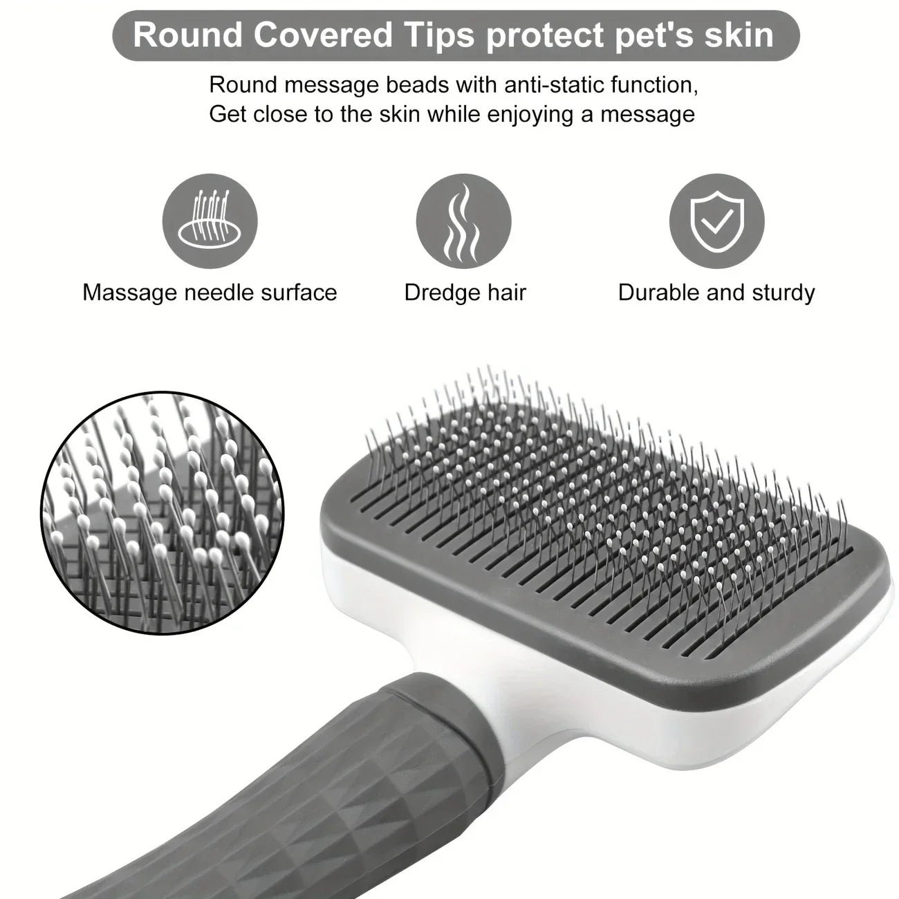 1pc Easy-Clean Pet Grooming Brush 🐶🐱 – One-Click Deshedding Comb for Dogs & Cats | Gentle, Effective & Mess-Free