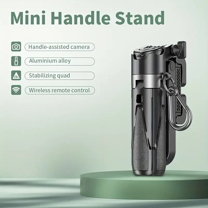 📸 Compact Wireless Travel Selfie Stick – Built-in Mic, Remote, Rechargeable & Sleek Grip 🎒📱 - DoorAndSteps E Commerce 
