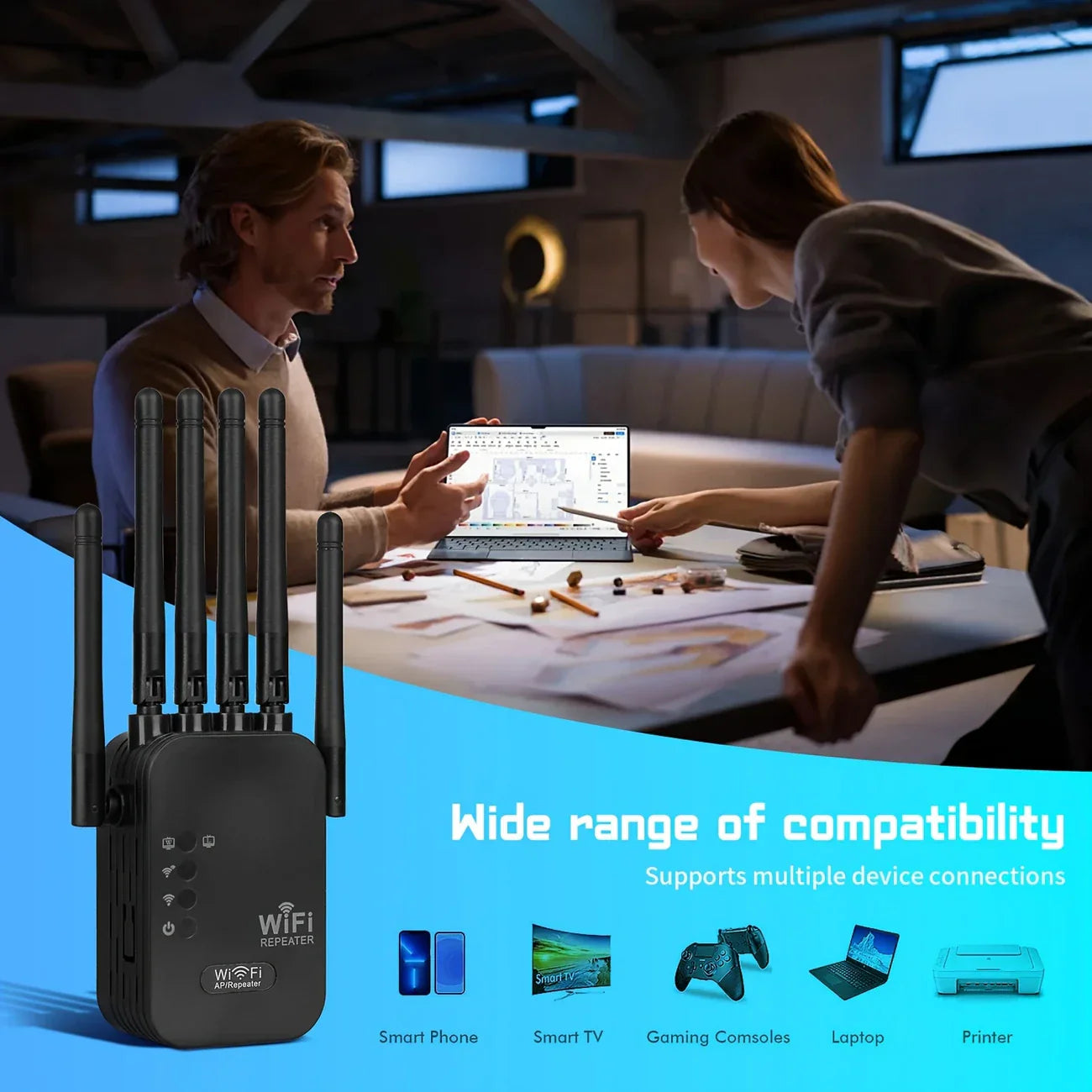 🔥 High-Speed WiFi Repeater – Covers Up to 25 Devices | Signal Booster & Internet Extender for Home & Office 🌐 - DoorAndSteps E Commerce 