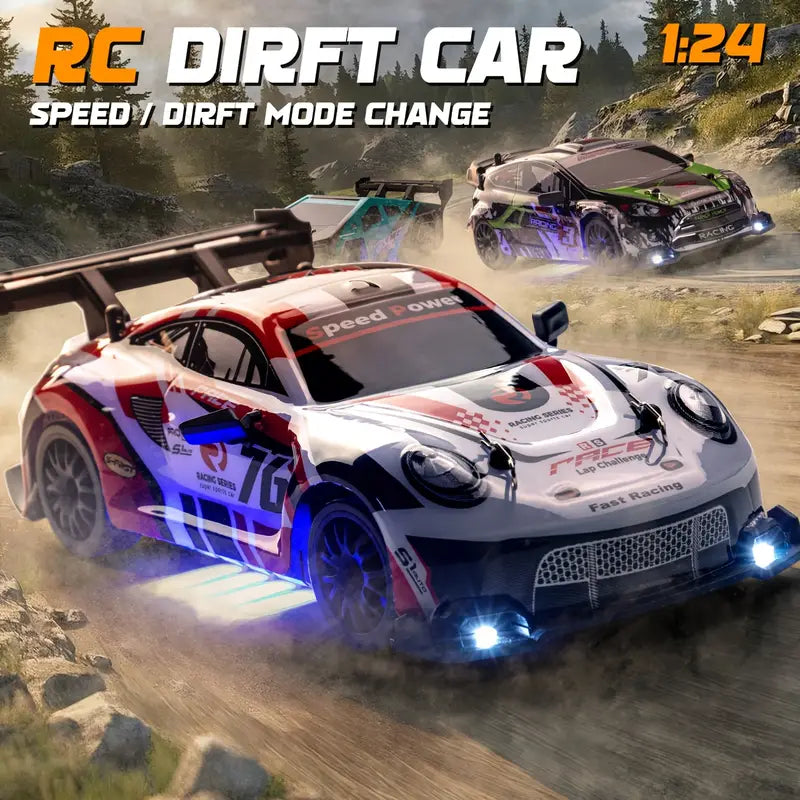 🔥 RC Drift Car 1:24 Mini Scale – High-Speed 20+Km/h Drift Machine 🚗💨 w/ Remote, Drift Tires & Lights - DoorAndSteps E Commerce 