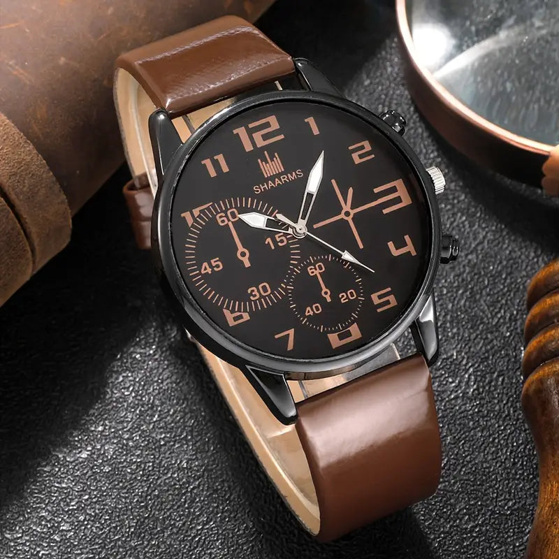 🕰️ 5pcs Men’s Fashion Quartz Watch & Bracelet Set – Sleek Style for the Modern Gentleman 💼✨ - DoorAndSteps E Commerce 