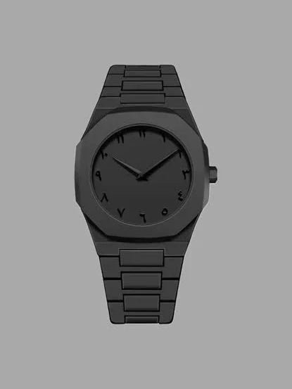 Arabic Black Aura Watch – Sleek Elegance Meets Spiritual Precision - DoorAndSteps E Commerce 
