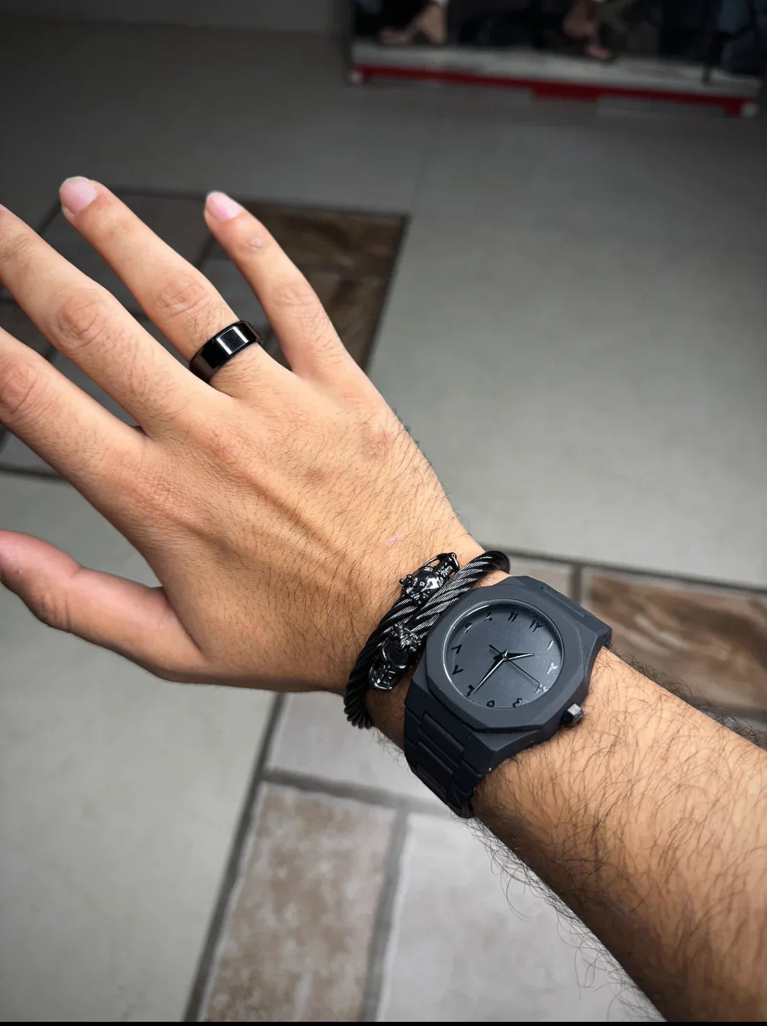Arabic Black Aura Watch – Sleek Elegance Meets Spiritual Precision - DoorAndSteps E Commerce 