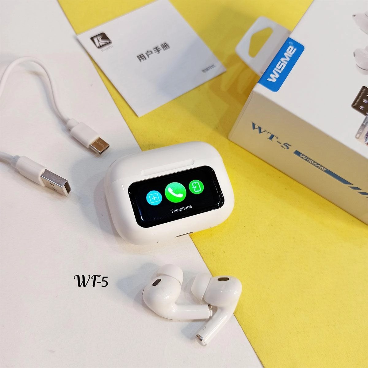 🎧 Wisme WT5 Display Smart Earbuds – Style Meets Smart Sound 💡🎶 - DoorAndSteps E Commerce 