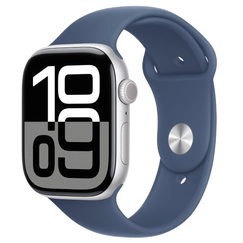 🕒 Apple Pro Series 10 Watch – 46mm Silver Aluminum with Denim Sport Band ⌚💙 - DoorAndSteps E Commerce 