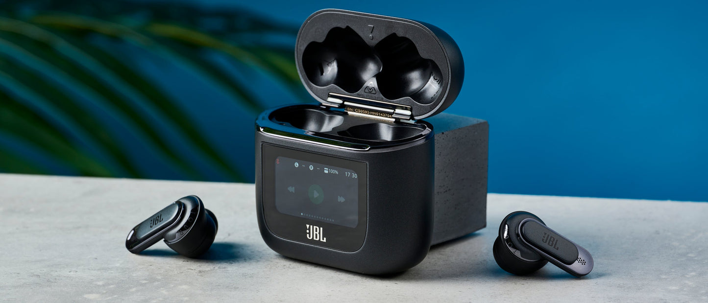 Tour Pro 2, Wireless Active Noise Cancelling(ANC) Earbuds, Smart Case, - Black, Silver