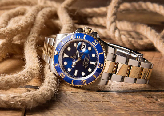 Two-Tone Blue Dial Luxury Dive Watch – Bold Precision Meets Timeless Elegance(RL 5218) - DoorAndSteps E Commerce 