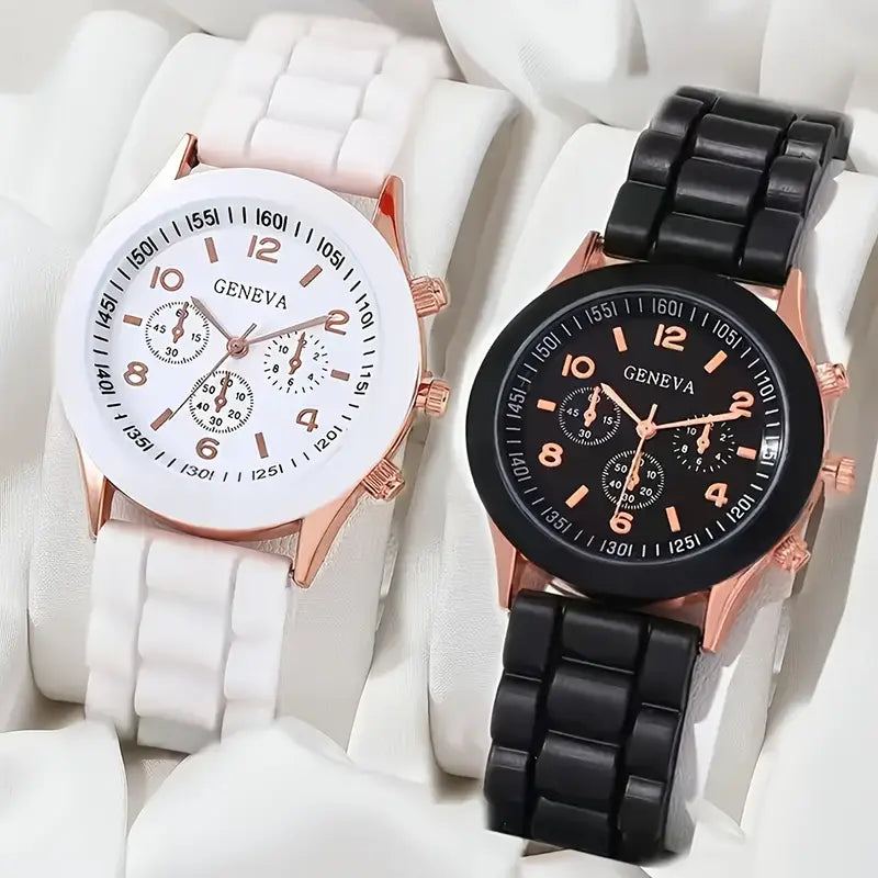 ⏱️ Stylish Couple Watch Set + Magnetic Heart Necklace – A Perfect Gift for Love & Friendship 💖 - DoorAndSteps E Commerce 
