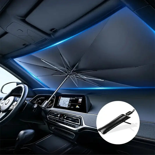 2 SET OF Foldable Car Windshield Sun Shade Umbrella | UV Protection & Heat Blocker for All Vehicles - DoorAndSteps E Commerce 