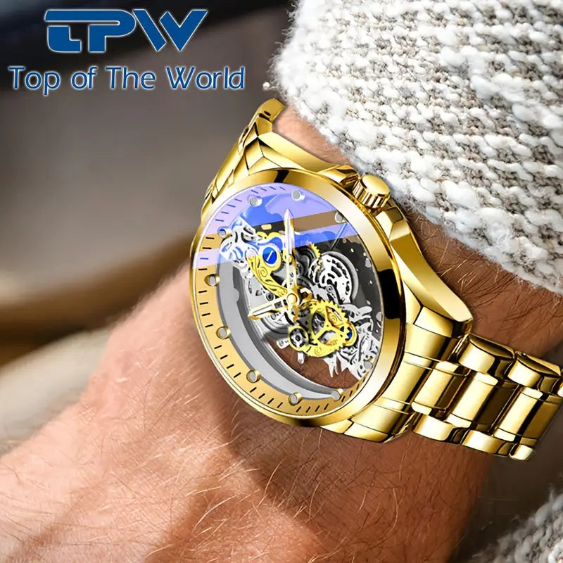 🕰️ TPW Elegant Men's Quartz Watch – Durable Steel Strap | Timeless Design | Everyday Class 🎁 - DoorAndSteps E Commerce 