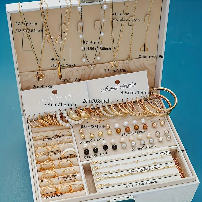 💎✨ 86-Piece Premium Jewelry Set for Women & Girls – Necklaces, Earrings, Rings & More! 👑💫 - DoorAndSteps E Commerce 