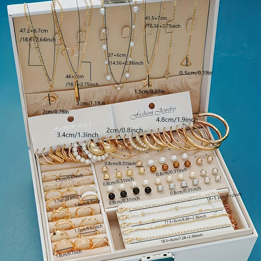 💎✨ 86-Piece Premium Jewelry Set for Women & Girls – Necklaces, Earrings, Rings & More! 👑💫 - DoorAndSteps E Commerce 