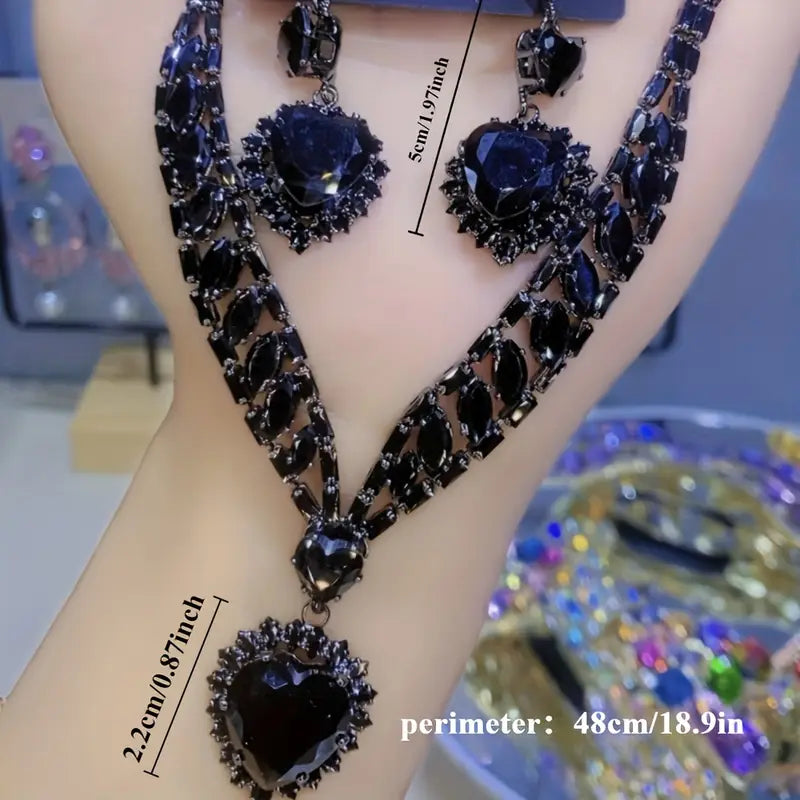 💙 2025 Ocean Heart Necklace & Earring Set – Elegant, Fade-Resistant & Timelessly Beautiful 🌊✨ - DoorAndSteps E Commerce 