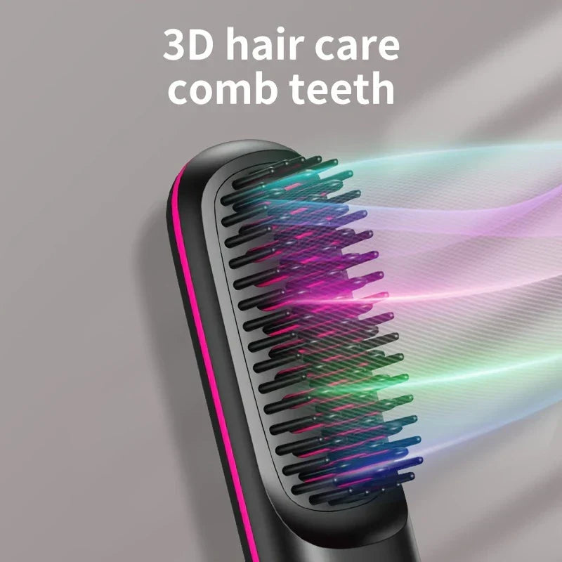 💇‍♀️ Portable & Cordless Hair Straightener Comb – Fast Heating, Anti-Scald Design, LED Display, USB Rechargeable 🔋✨
