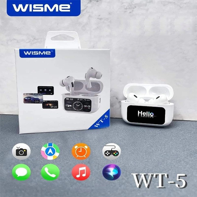 🎧 Wisme WT5 Display Smart Earbuds – Style Meets Smart Sound 💡🎶 - DoorAndSteps E Commerce 