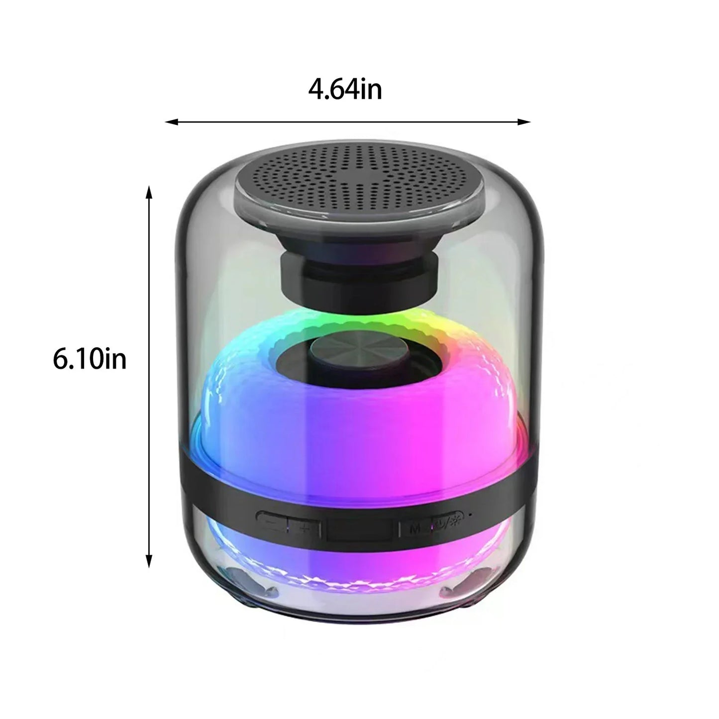 🔊 Colorful LED Glass Light Bluetooth Speaker – Transparent Case, Deep Bass Subwoofer, Portable Outdoor Audio 🌈🎶 - DoorAndSteps E Commerce 