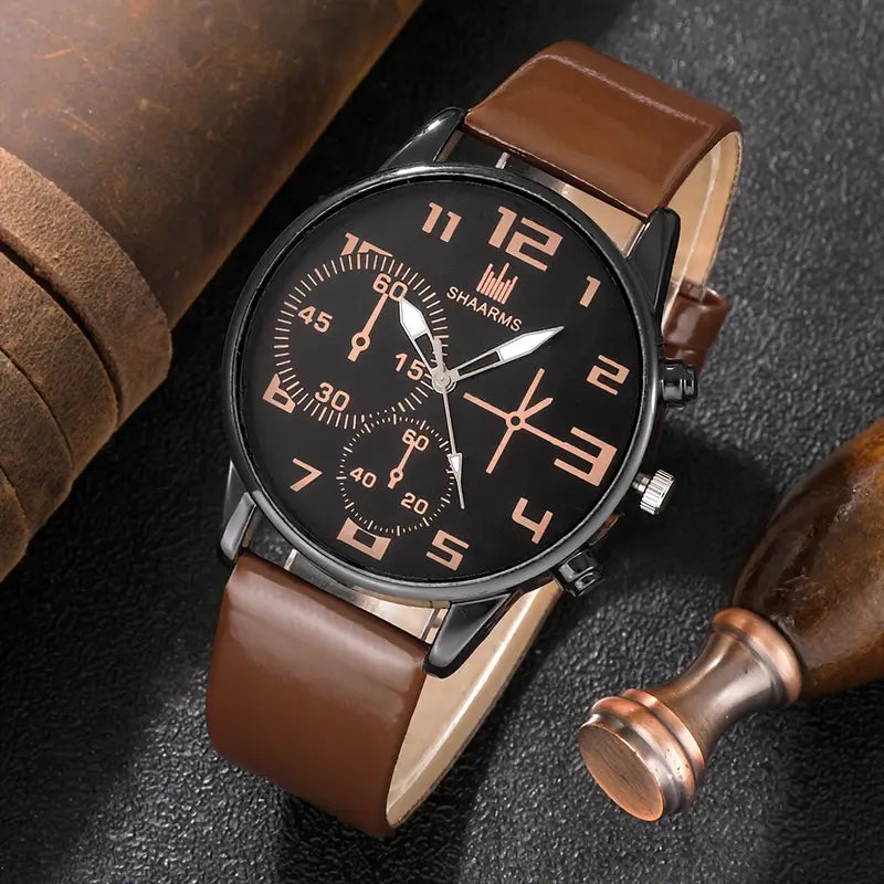 🕰️ 5pcs Men’s Fashion Quartz Watch & Bracelet Set – Sleek Style for the Modern Gentleman 💼✨ - DoorAndSteps E Commerce 