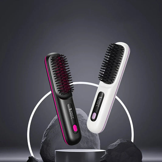 💇‍♀️ Portable & Cordless Hair Straightener Comb – Fast Heating, Anti-Scald Design, LED Display, USB Rechargeable 🔋✨