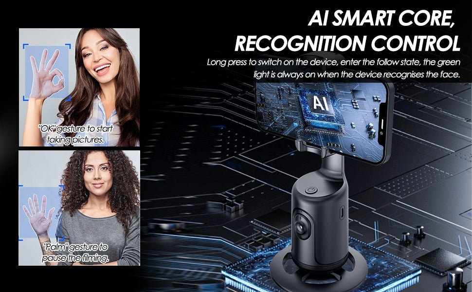 360° Smart Face Tracking Car Tripod – Your Personal Cameraman On the Go! - DoorAndSteps E Commerce 