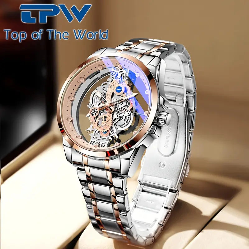 🕰️ TPW Elegant Men's Quartz Watch – Durable Steel Strap | Timeless Design | Everyday Class 🎁 - DoorAndSteps E Commerce 