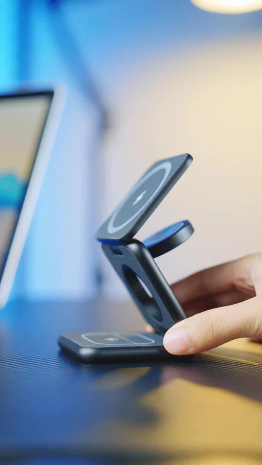🔋 3-in-1 Magnetic Foldable Wireless Charger – Fast Charging for All Your Devices! 📱⌚🎧